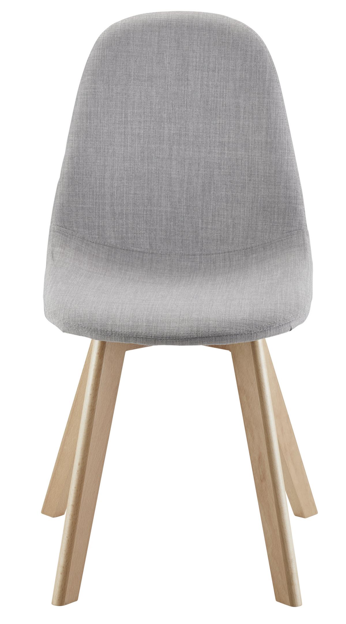 Židle Joelyna - světle šedá/barvy buku, Moderní, dřevo/textil (44/88/52cm) - Modern Living