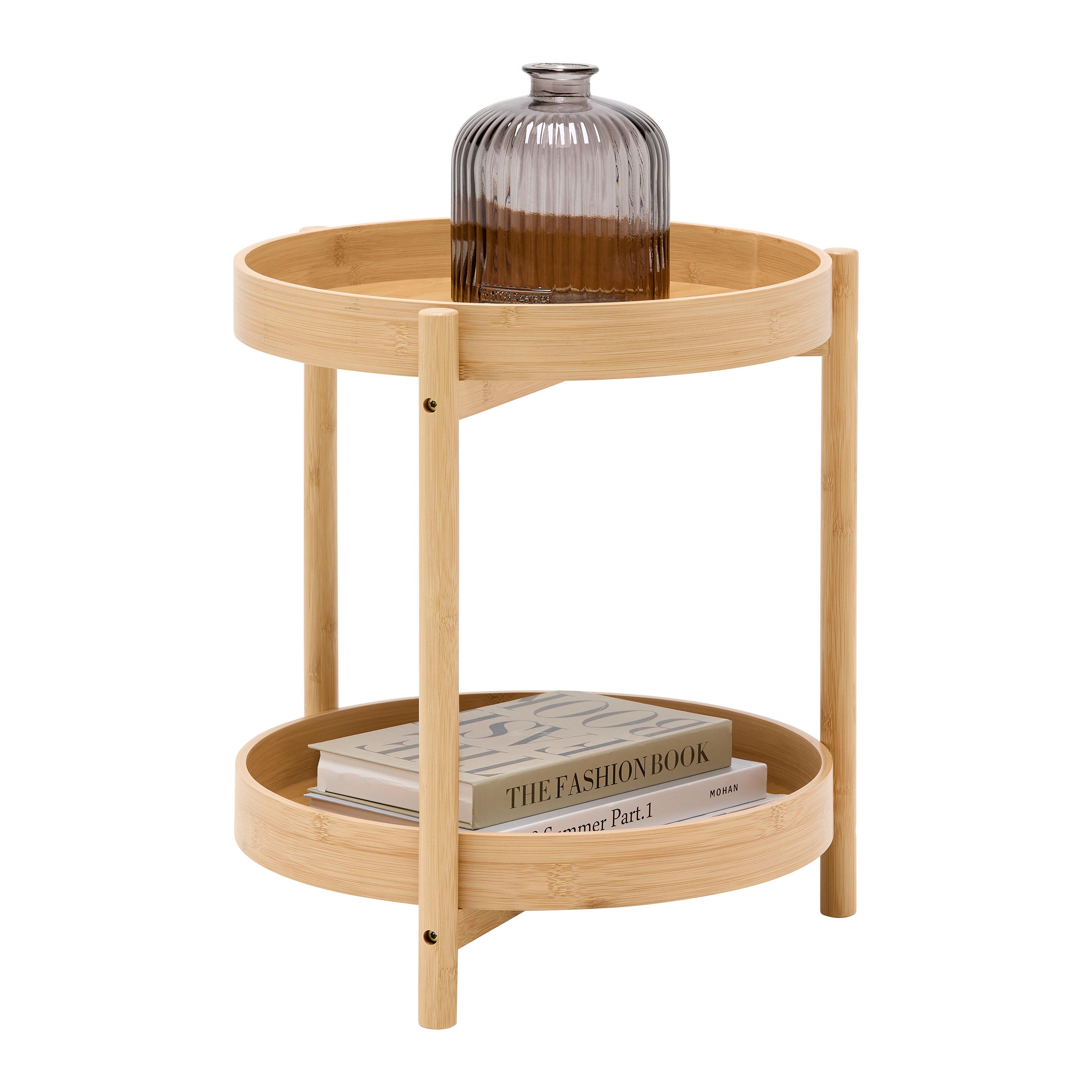 PRÍRUČNÝ STOLÍK VIVA - prírodná farba, Natur, kompozitné drevo/prírodné materiály (42,5/47/42,5cm) - Mömax