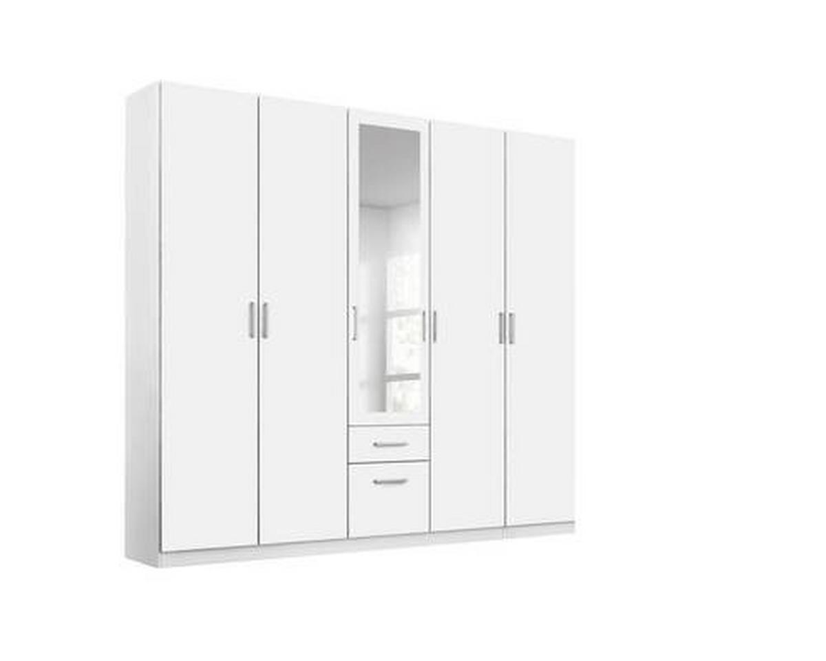 Drehtürenschrank Mit Spiegel B: 226 cm Bingen Weiß - Weiß, MODERN, Holzwerkstoff (226/229/54cm) - Rauch Möbel