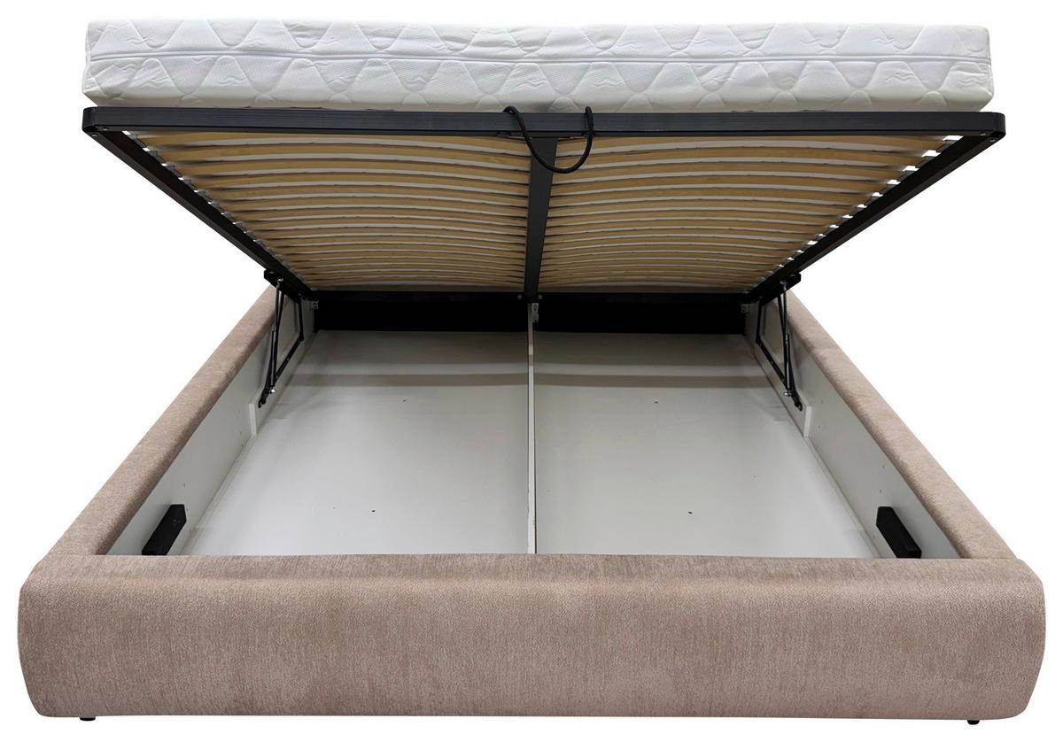 Polsterbett Dafne Beige Lf: 140x200 Cm - Eichefarben/Beige, MODERN, Holz/Textil (140/200cm) - Livetastic