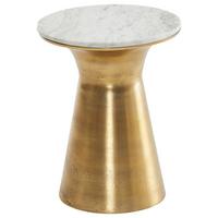 Beistelltisch Naturstein, Goldfarben D: 35cm - Goldfarben/Weiß, Design, Stein/Metall (35/45cm) - MID.YOU