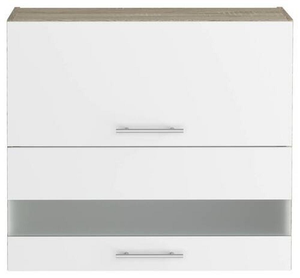 Felsőszekrény Corina - Sonoma tölgy/fehér, Modern, műanyag/faalapú anyag (80/72,4/34,6cm)