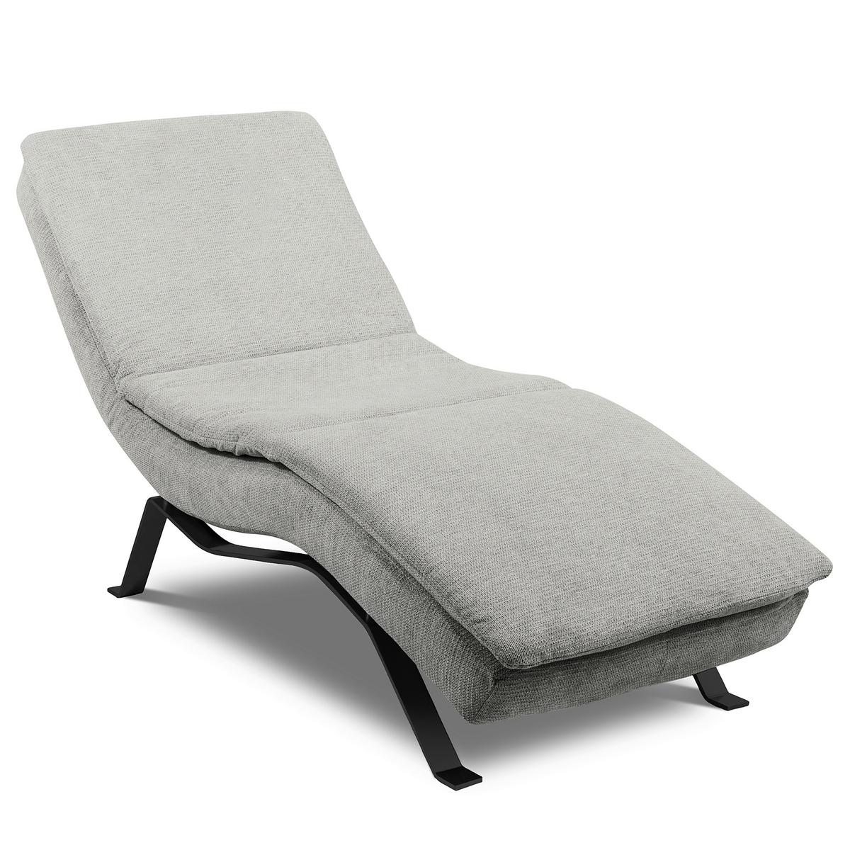 RELAXLIEGE Grau, B: 65 cm - Schwarz/Grau, Design, Leder (65/95/171cm) - Celina Home