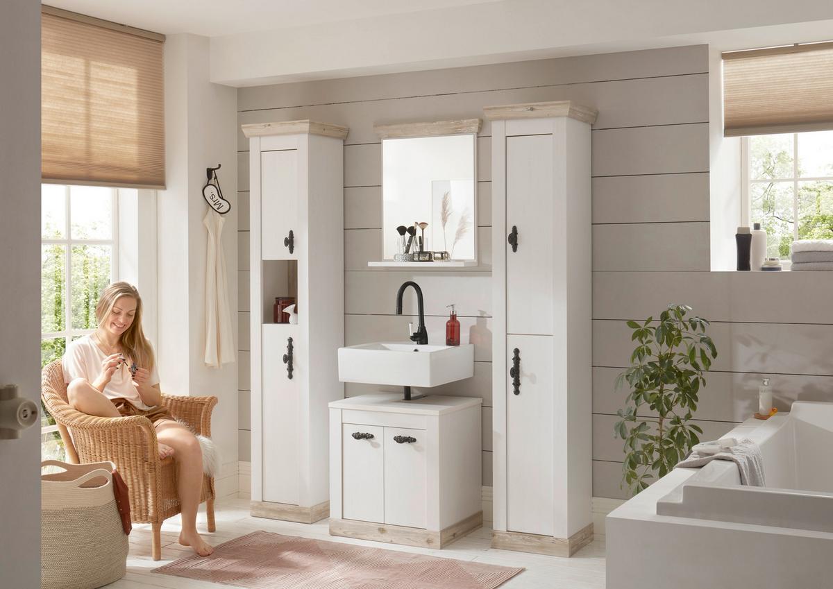 Badezimmer Florenz Pinienfarben B: 184cm - Pinienfarben, Design, Holzwerkstoff (184/200/46cm) - MID.YOU