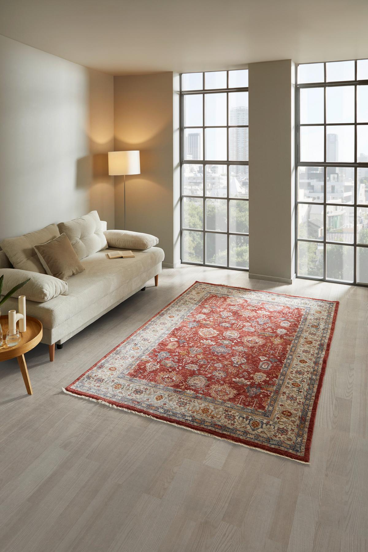 Webteppich Cirilla - Rot, Basics, Textil (120/160cm) - James Wood