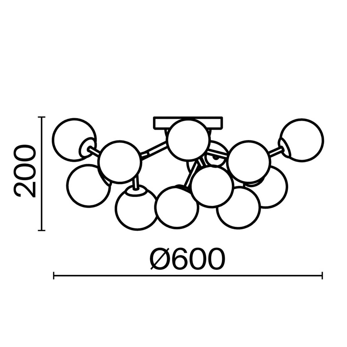 Deckenleuchte Dallas - Schwarz, Trend, Glas/Metall (60/20/60cm) - MAYTONI