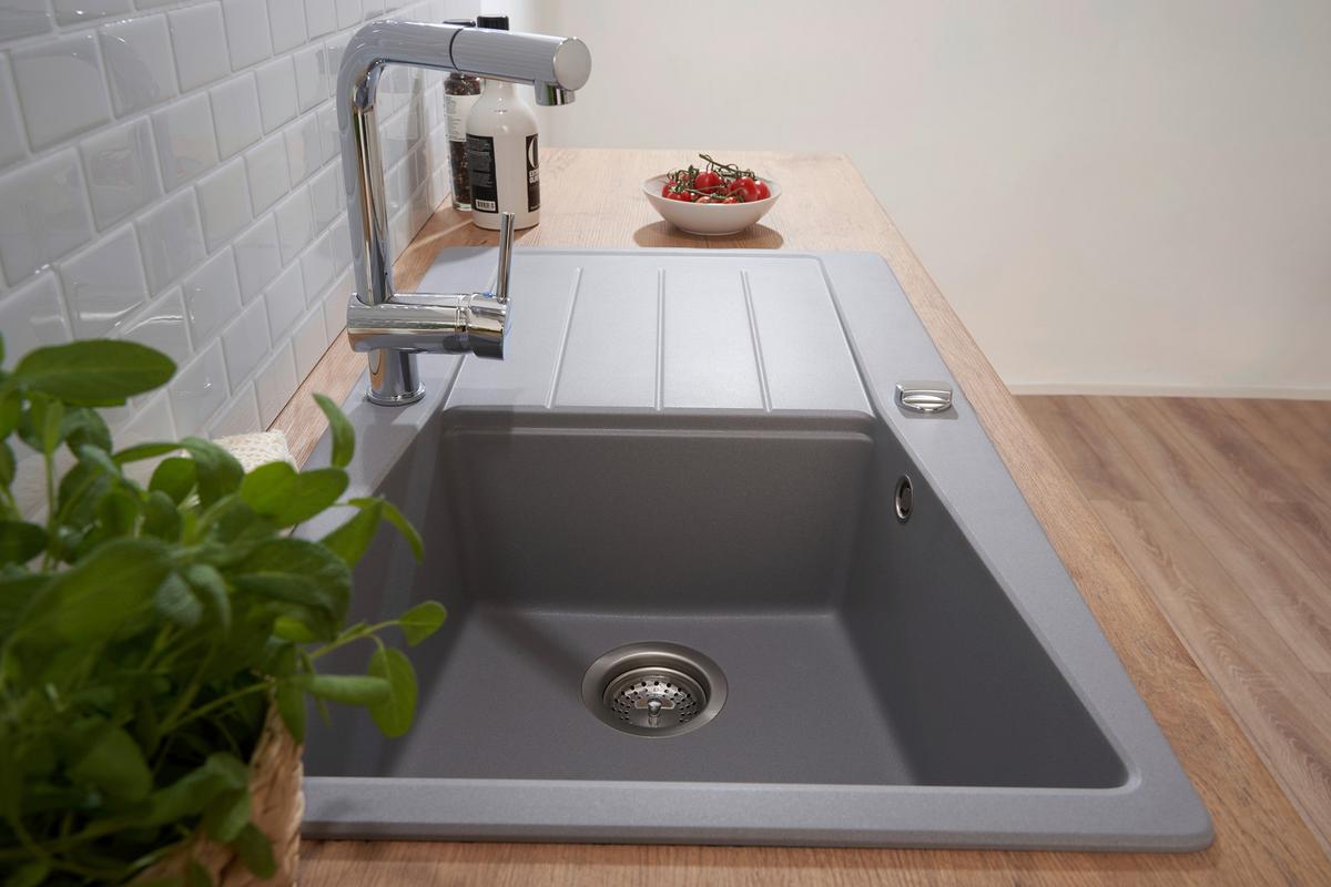 Spüle Respekta Stein Bxt: 86x50 cm - Grau, Trend, Stein (86/20/50cm) - Respekta