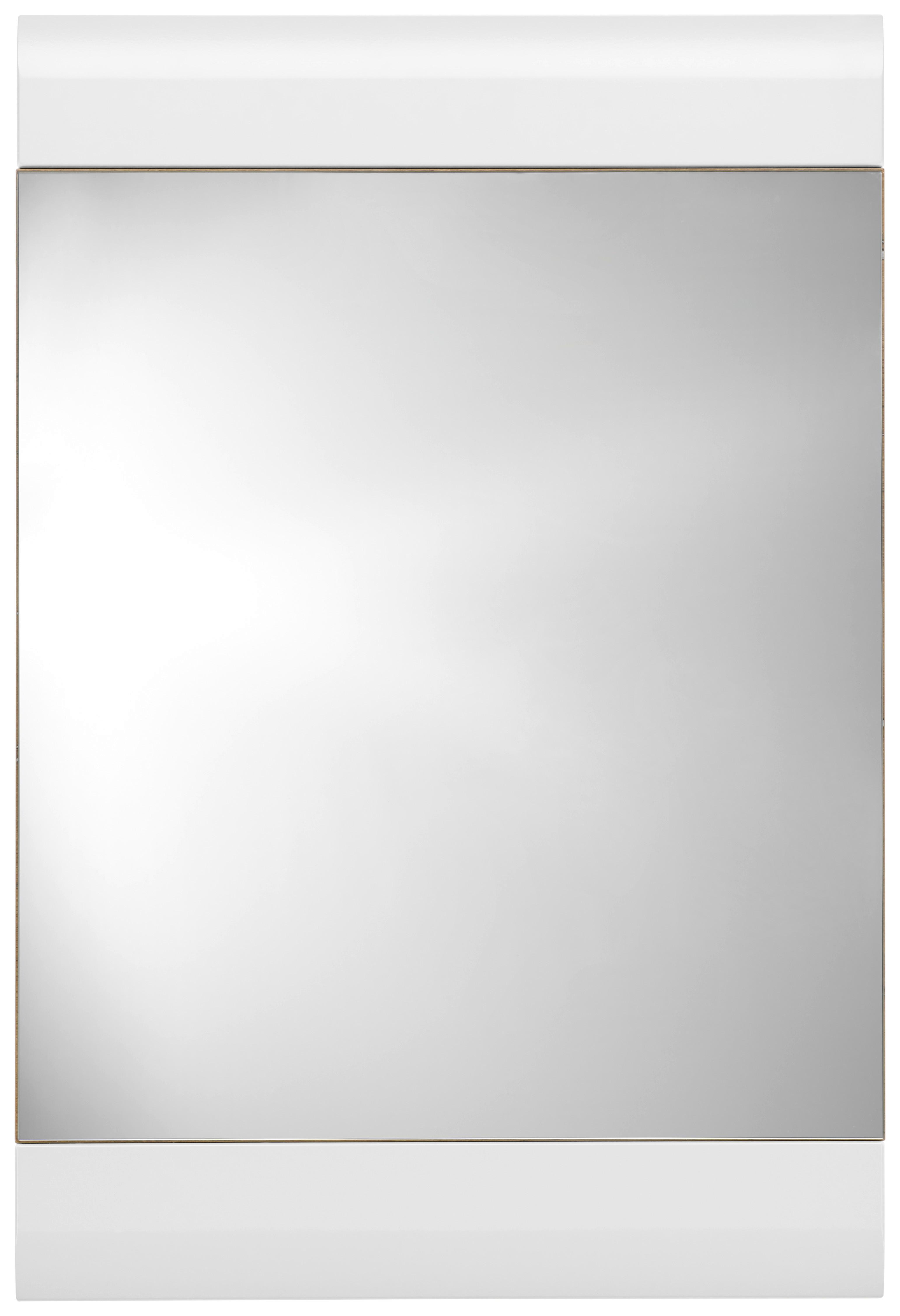 Wandspiegel Auris eckig 60x90 cm Weiß teilverrahmt - Weiß, MODERN (60/90/2cm) - Luca Bessoni