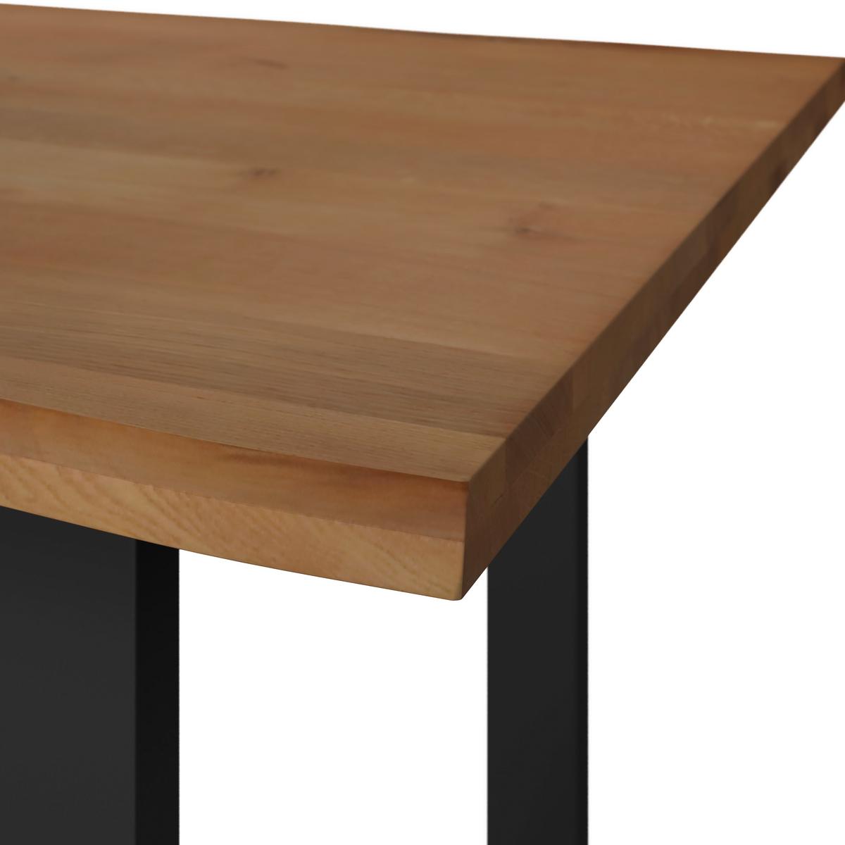 Jedálenský stôl Dan, š: 180 cm - čierna/farba duba, Modern, kov/drevo (180/90/76cm) - Bessagi Home