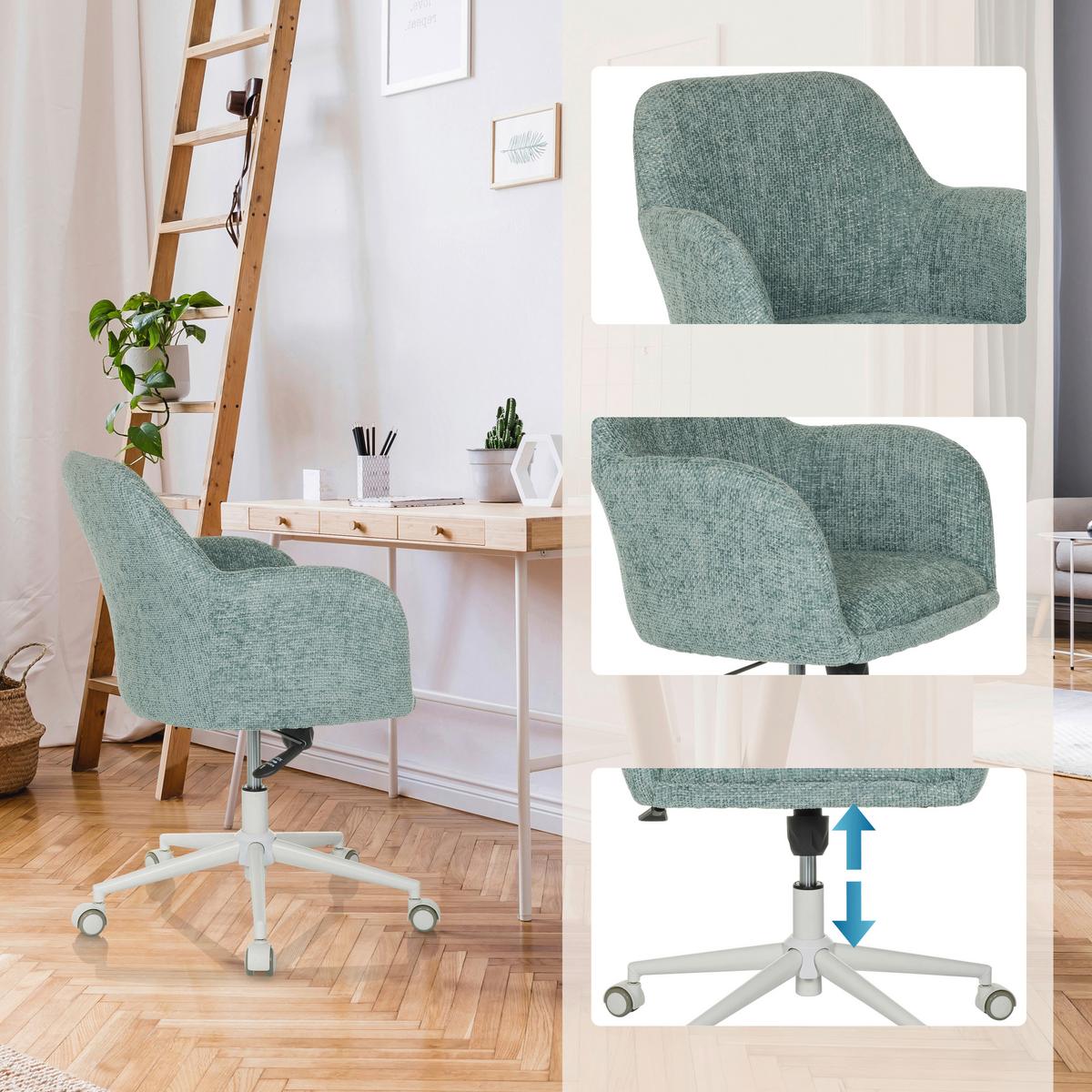Drehstuhl Solao Home Mintgrau B: 58 cm - Mintgrau/Weiß, MODERN, Textil/Metall (58/78/60cm) - MID.YOU