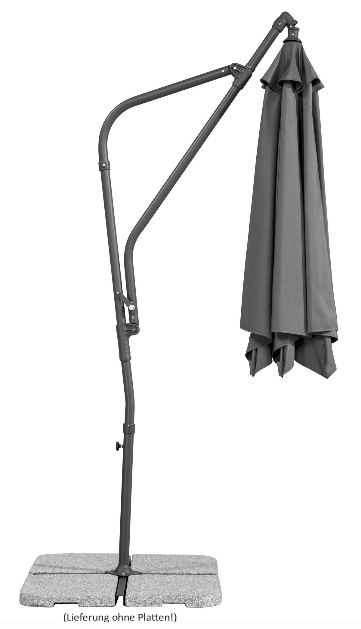 Ampelschirm Genua Bxhxt: 278x263x300 Cm Anthrazit - Anthrazit, Basics, Textil/Metall (278/263/300cm) - Schneider