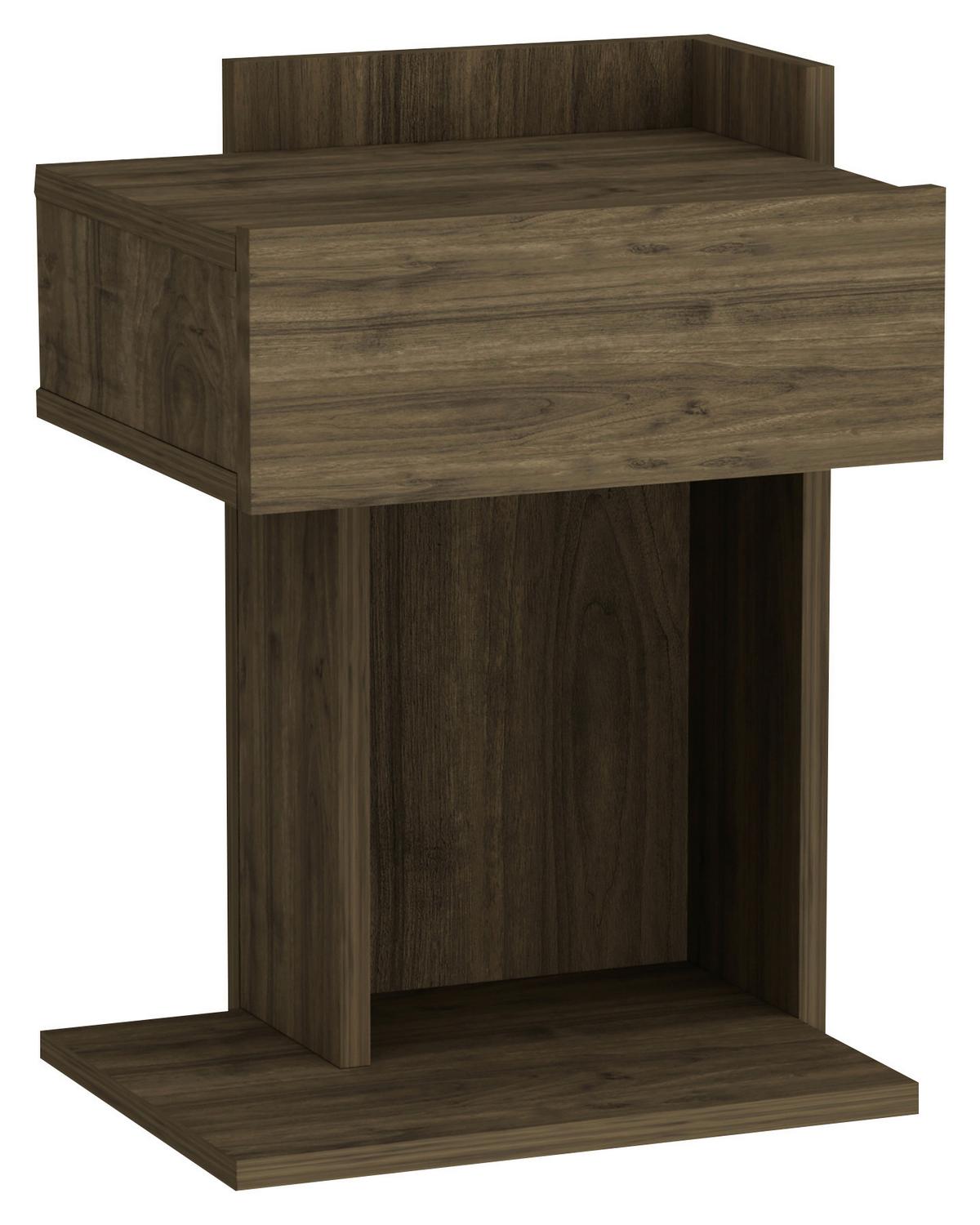 Nachtkästchen, Walnuss Dekor H: 55 cm, Herakles - Walnussfarben, Design, Holzwerkstoff (41,4/55/33,2cm) - MID.YOU