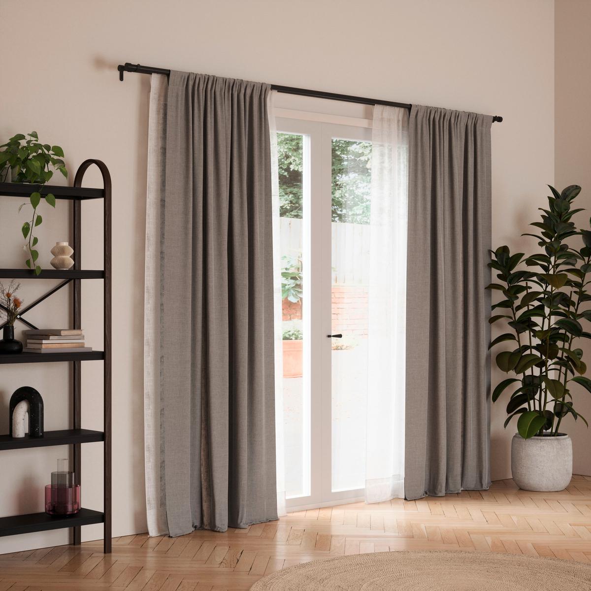 ZÁVESOVÁ TYČ CAPPA - čierna, Konventionell, kov/plast (309cm) - Umbra