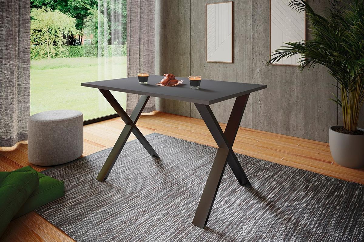 Schreibtisch Lona Anthrazit, Schwarz B: 160 cm - Anthrazit/Schwarz, Design (160/76/80cm) - MID.YOU