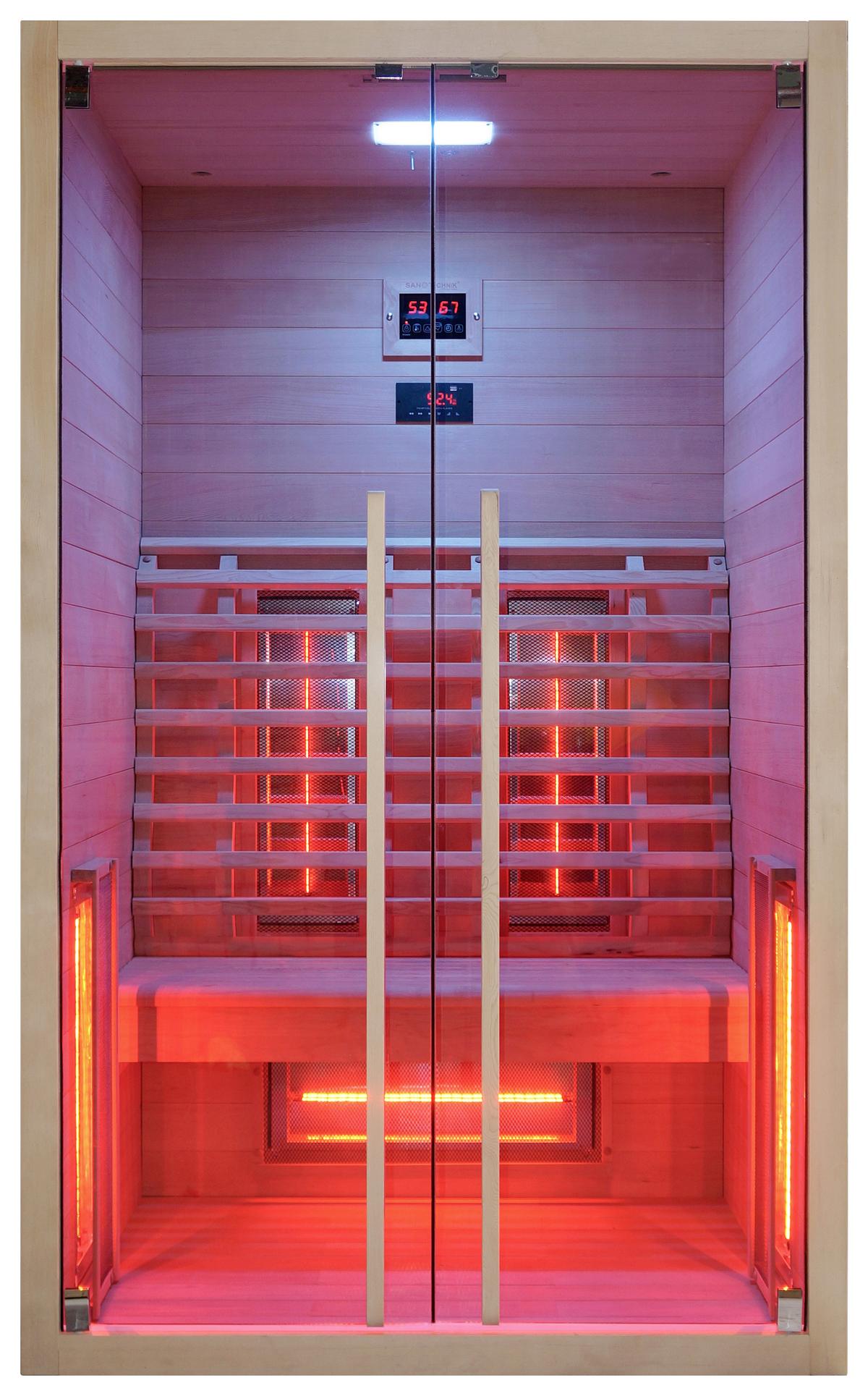 Infračervená kabína pro 2 osoby - přírodní barvy, Basics, dřevo (120/195/100cm) - Sanotechnik