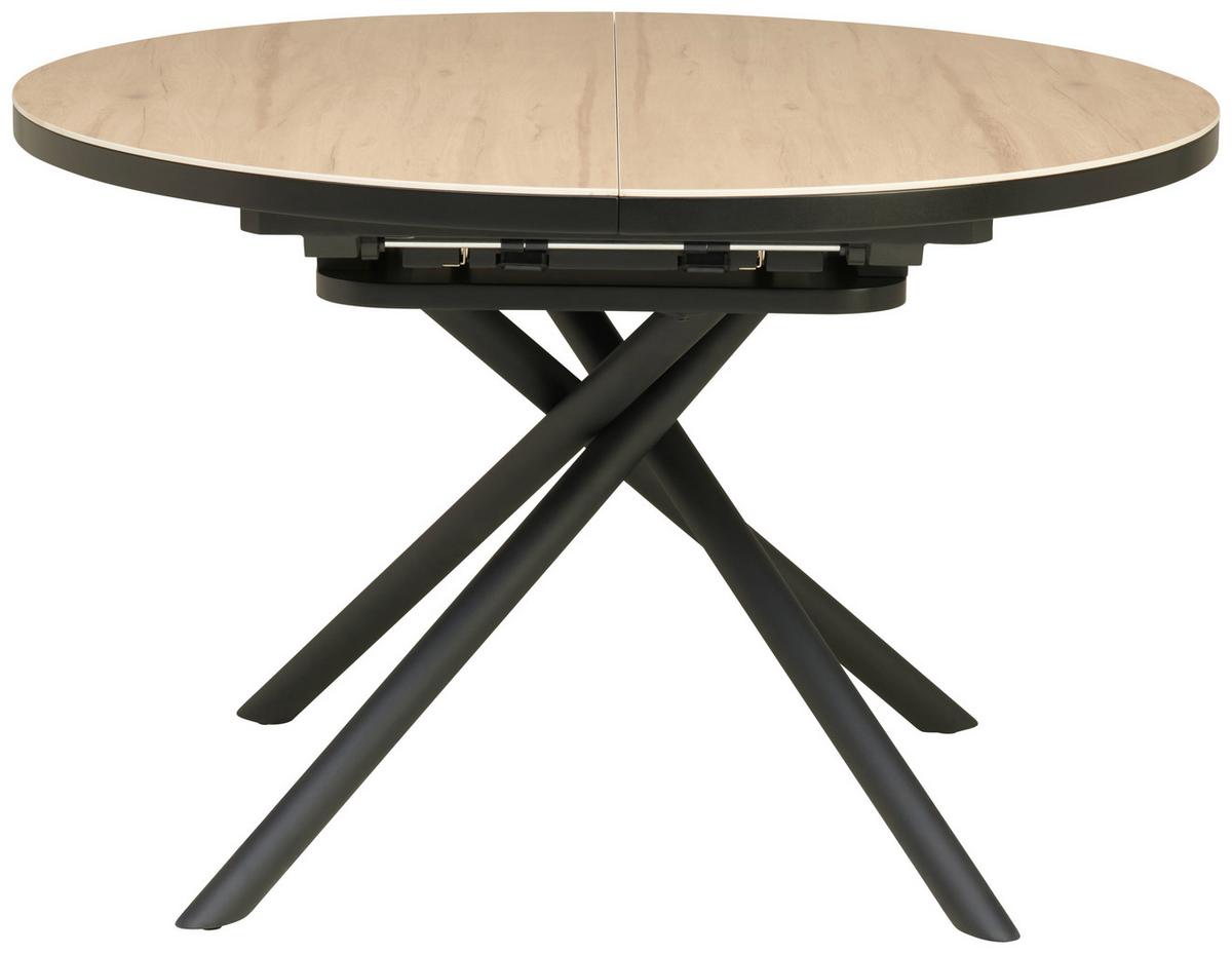 Esstisch Tuana - Bernsteinfarben/Schwarz, LIFESTYLE, Keramik/Holzwerkstoff (120-160/76/120cm) - MID.YOU