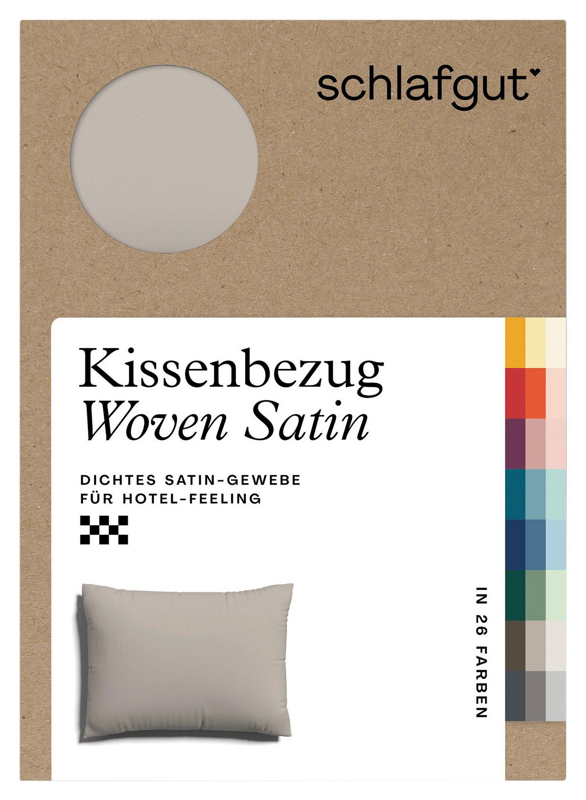 Kopfpolsterbezug Woven Satin - Taupe, Basics, Textil (70/90cm) - Schlafgut