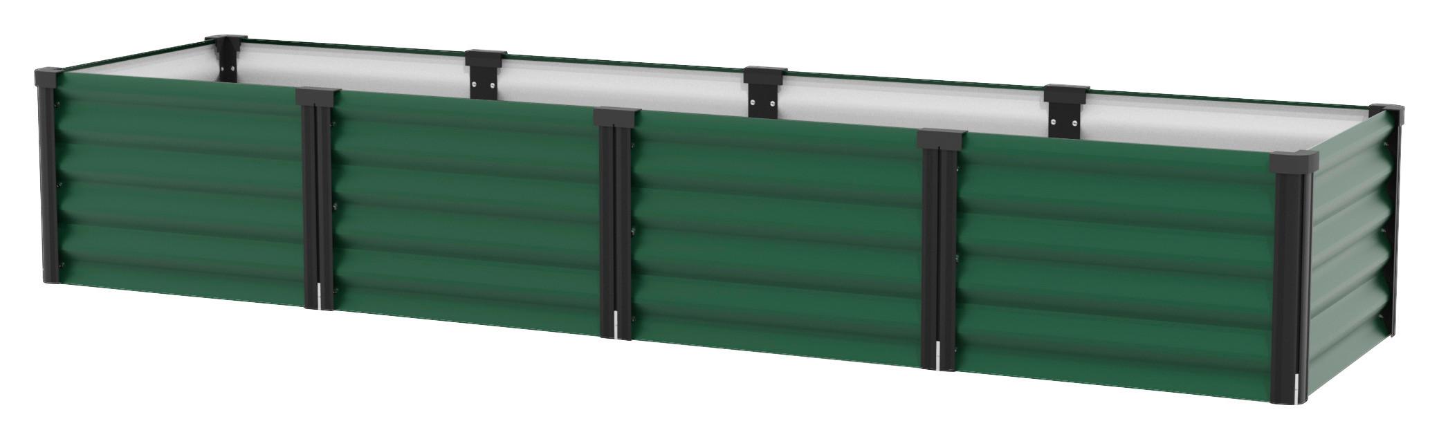 Hochbeet Stahl Linus In & Out Bxhxt: 65x40,3x245 Cm Dunkelgrün - Dunkelgrün/Schwarz, Basics, Metall (65/40,3/245cm)