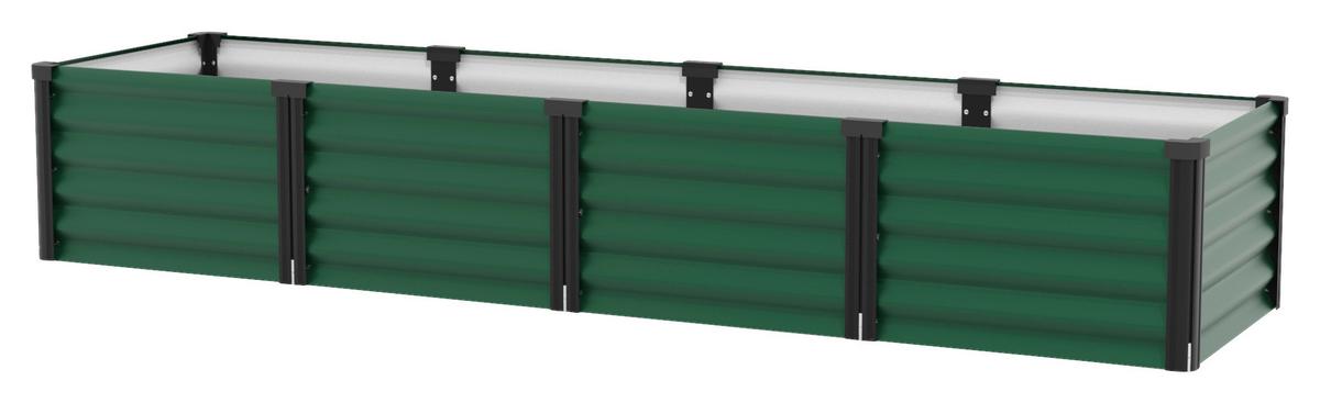 Hochbeet Stahl Linus In & Out BxHxT: 65x40,3x245 cm Dunkelgrün - Dunkelgrün/Schwarz, Basics, Metall (65/40,3/245cm)