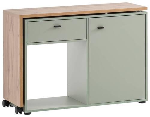 Schreibtisch Tiny Working Eichefarben/Grün B: 104,6 cm - Eichefarben/Grün, MODERN, Holzwerkstoff/Kunststoff (104,6/75,3/39cm) - MID.YOU