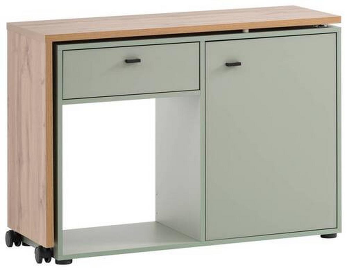 Schreibtisch Tiny Working Eichefarben/grün B: 104,6 Cm - Eichefarben/Grün, MODERN, Holzwerkstoff/Kunststoff (104,6/75,3/39cm) - MID.YOU