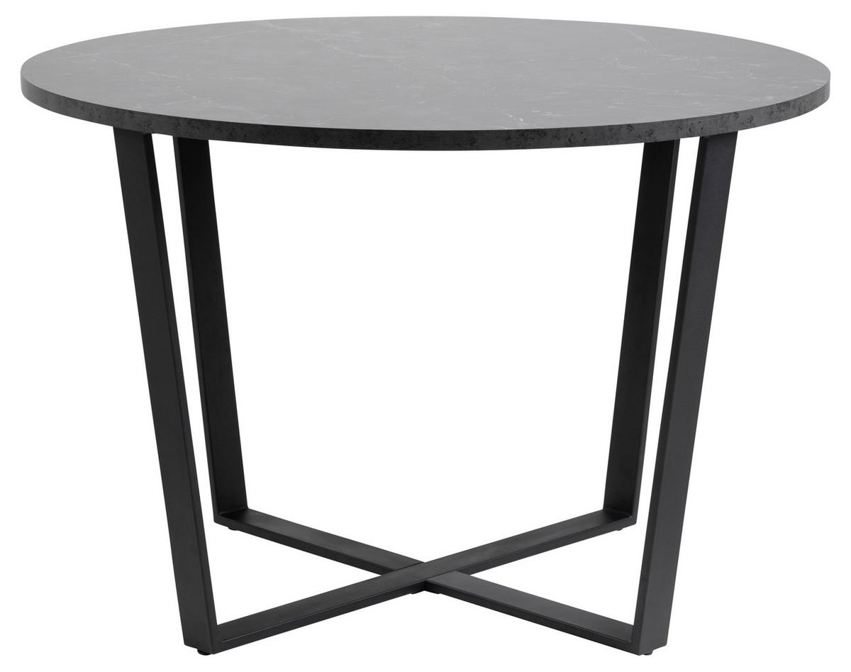 Esstisch Rund Amble 110x110x75 Cm Schwarz - Schwarz, Design, Holzwerkstoff/Metall (110/110/75cm) - Carryhome