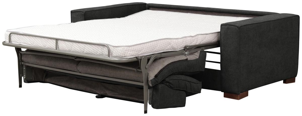 Schlafsofa Texas Anthrazit Webstoff, B: 203 cm - Dunkelbraun/Anthrazit, Design, Textil (203/85/99cm) - MID.YOU