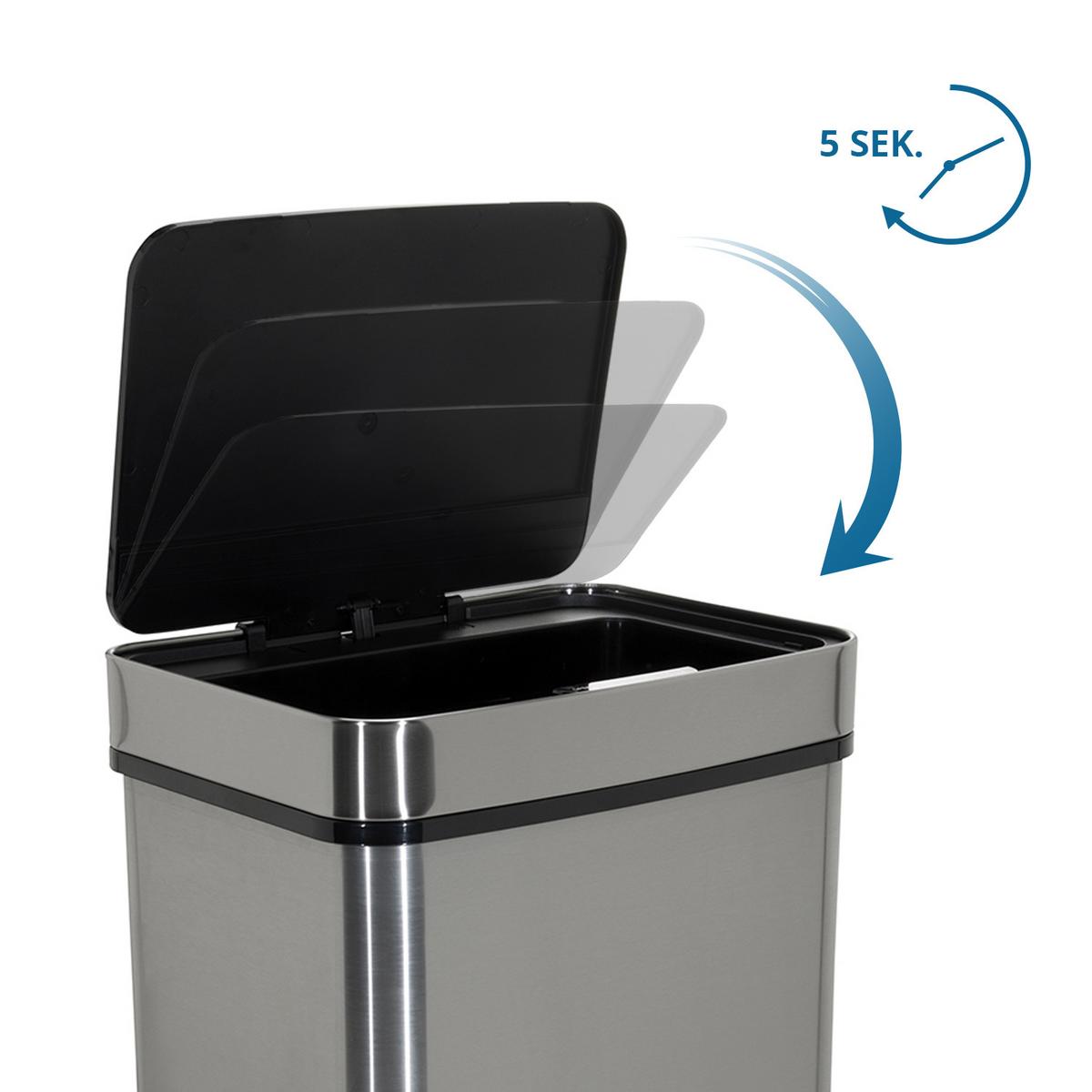 Abfallsammler Clean Iv Silberfarben - Silberfarben, MODERN, Metall (42/69/31cm) - MID.YOU