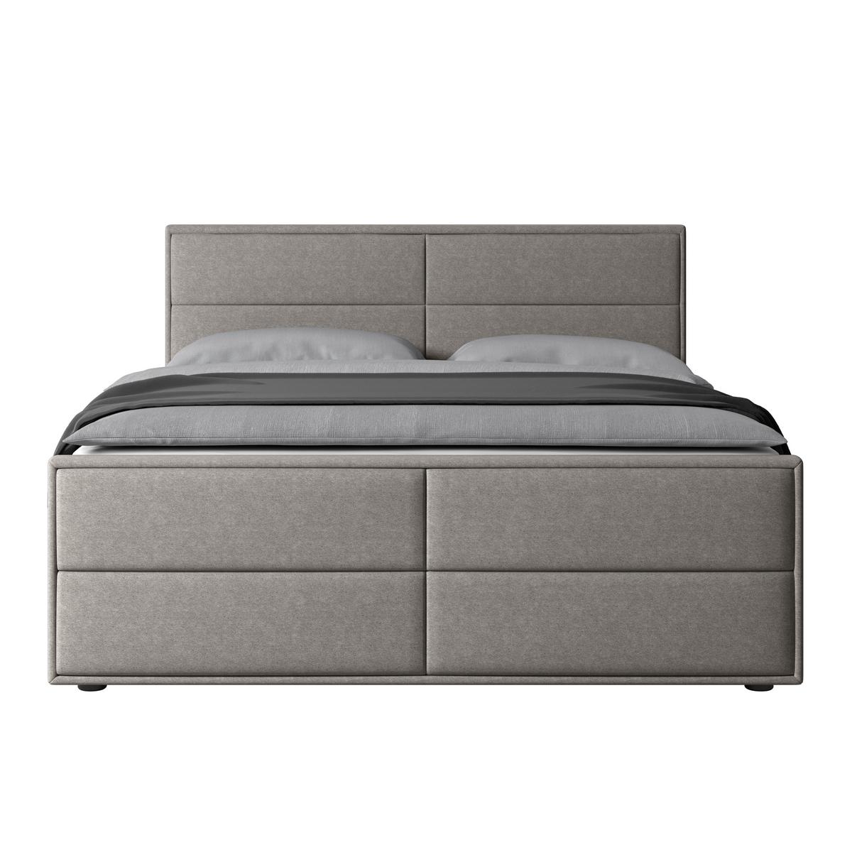 Boxspringbett Verona 180x200 cm Silberfarben - Silberfarben/Schwarz, MODERN, Karton/Holzwerkstoff (180/200cm) - MID.YOU