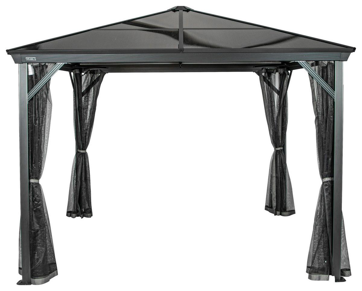 Pavillon Verona 298x298 Cm Wetterfest Gartenpavvilon - Anthrazit, Basics, Kunststoff/Metall (298/261/298cm)