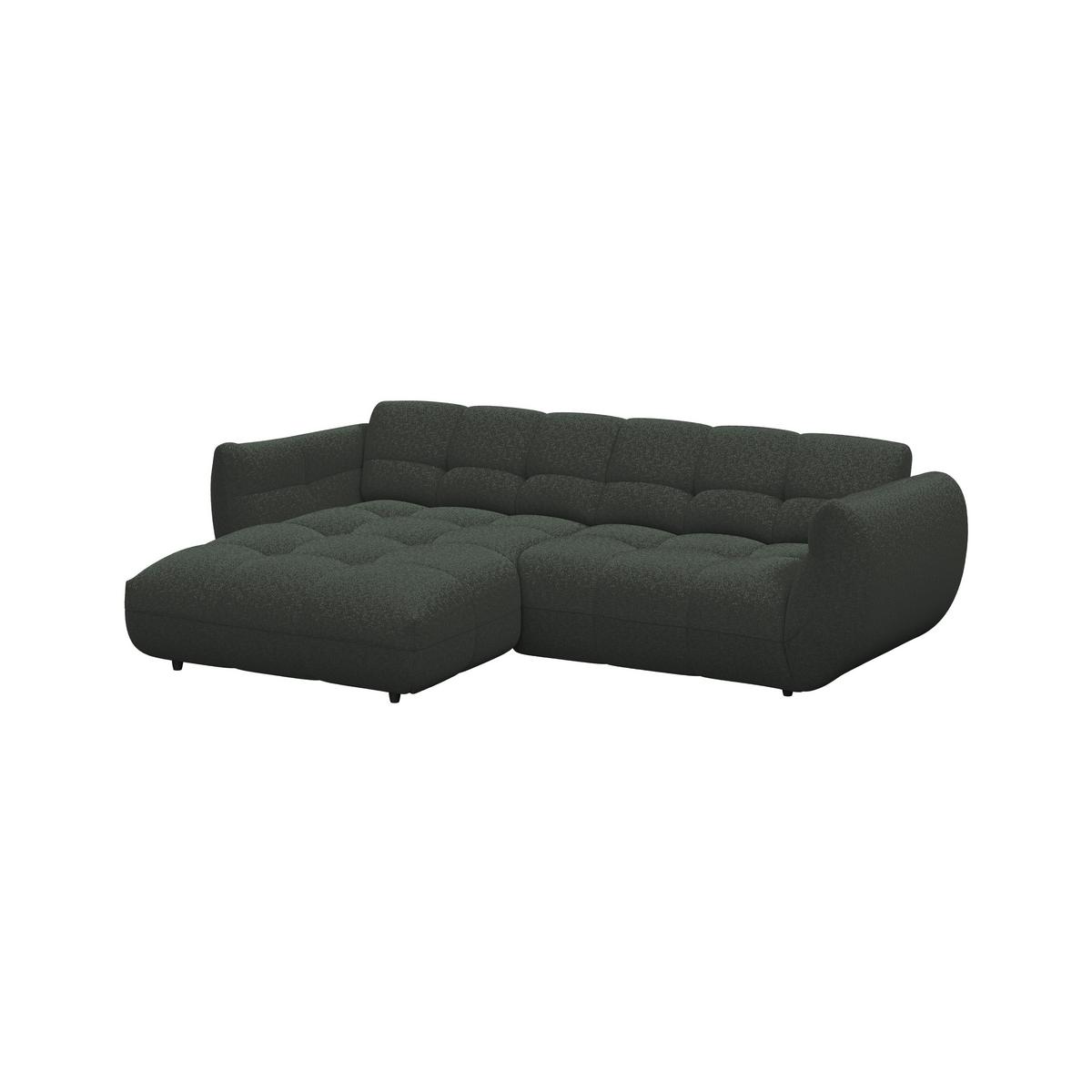 Ecksofa Panda Chenille dunkelgrün, 178x280cm - Dunkelgrün/Schwarz, Trend, Textil (178/280cm)