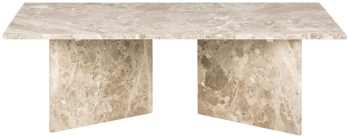 Couchtisch Vega Creme B: 70 cm - Creme, Design, Stein (140/70/42cm) - Livetastic