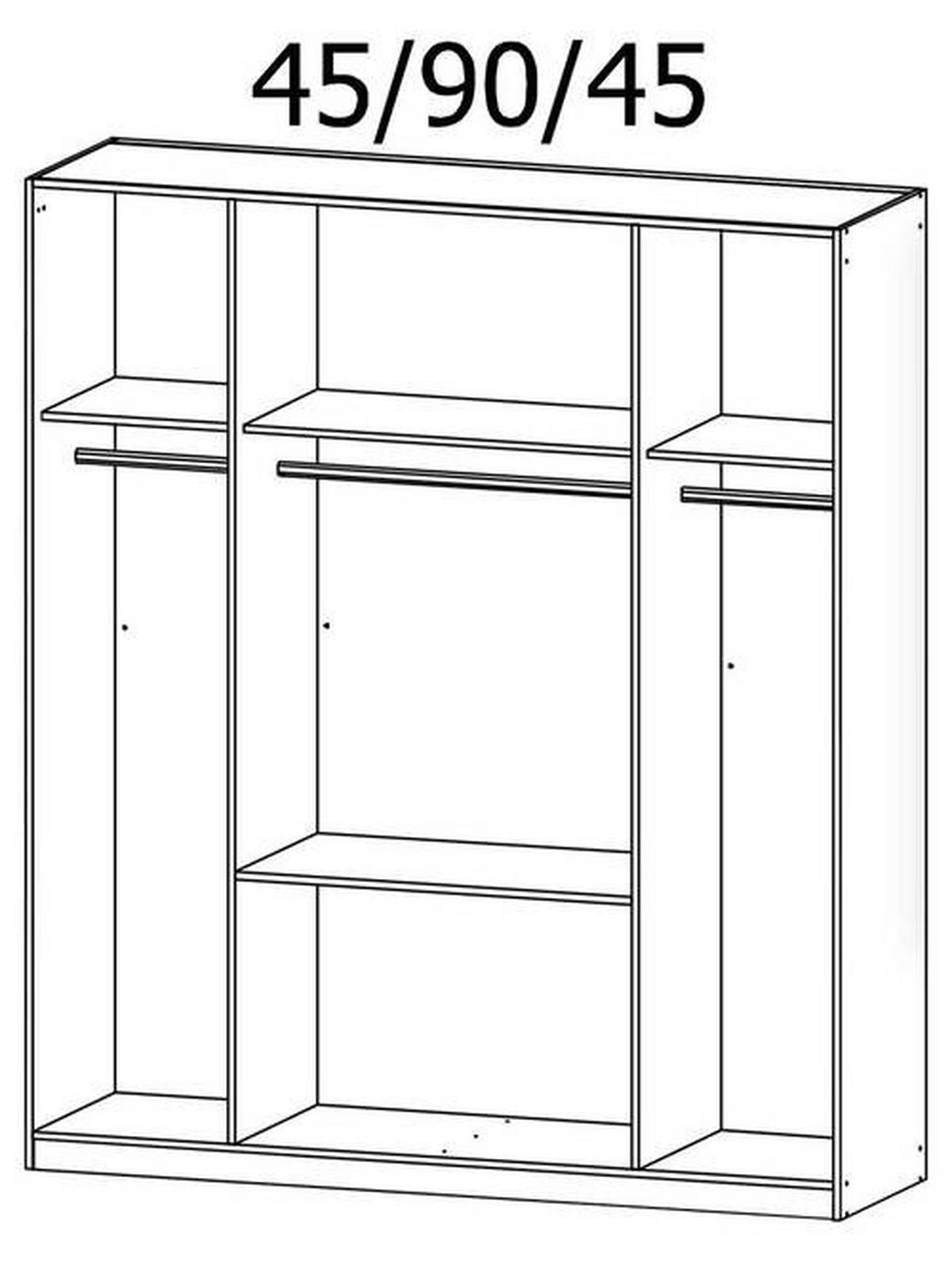 Drehtürenschrank Lindau B: 181 Cm Weiß - Weiß, KONVENTIONELL, Glas/Holzwerkstoff (181/212/58cm) - Rauch Möbel