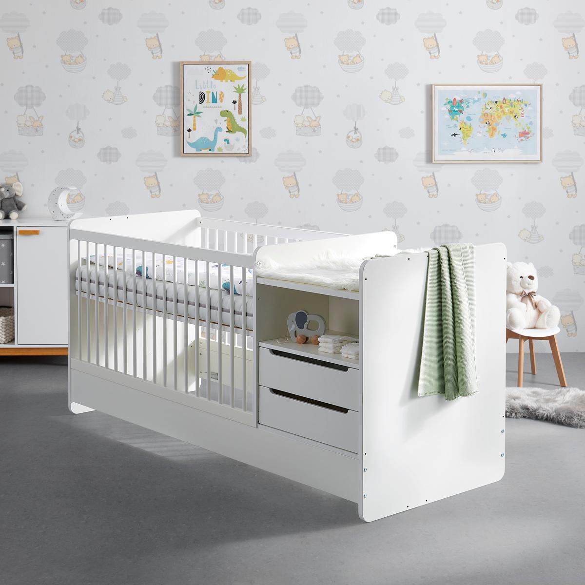 Dětská postýlka KIT NEW- M bílá, PL:cca. 70/140cm - bílá, Moderní, dřevo/kompozitní dřevo (204/75/95cm) - Mömax