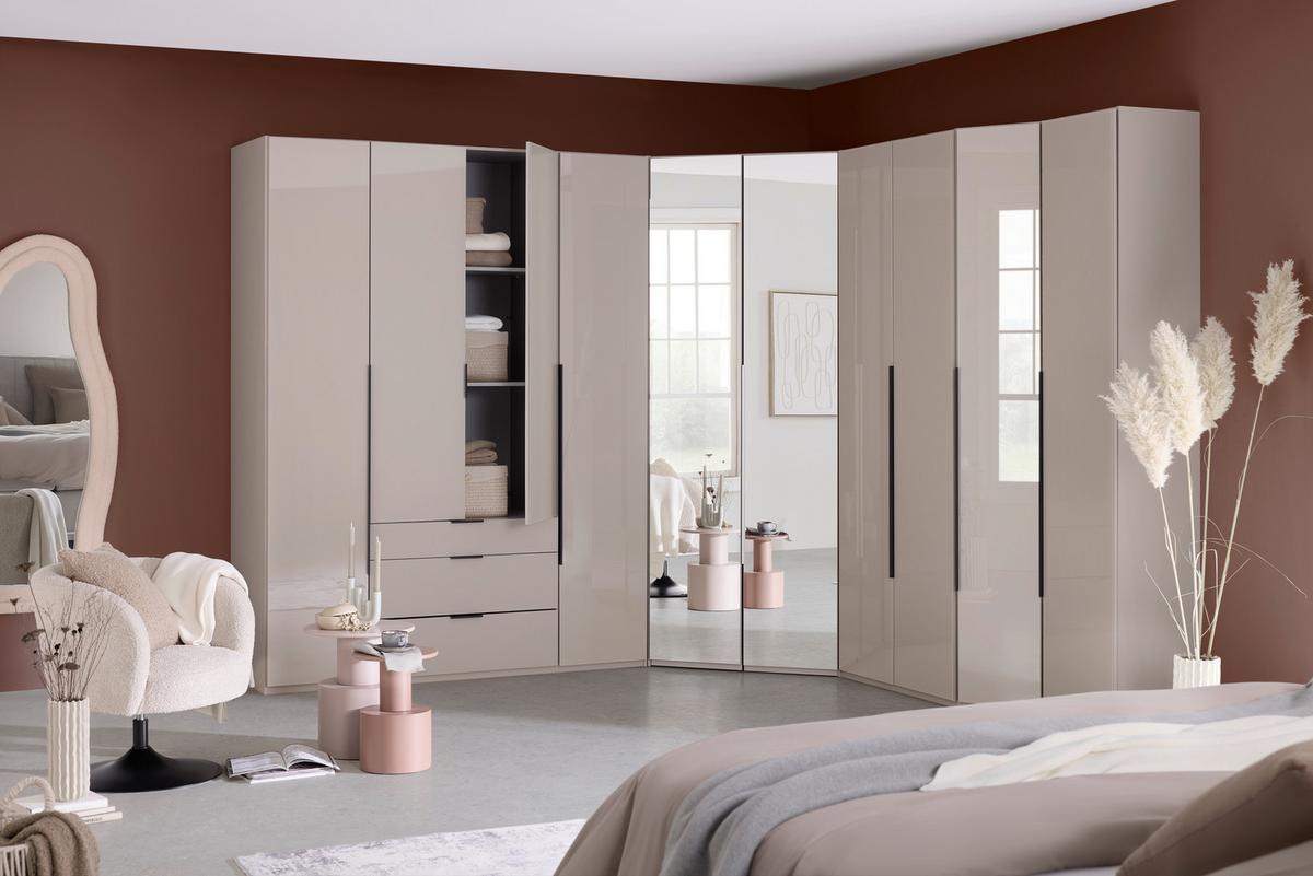 Šatní skříň NEW YORK - šedá/černá, Konvenční, kov/kompozitní dřevo (120/236/120cm)