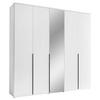 Drehtürenschrank 225 cm Kevo Weiß/Spiegelglas - Weiß, MODERN, Glas/Holzwerkstoff (225/225/52cm) - Carryhome