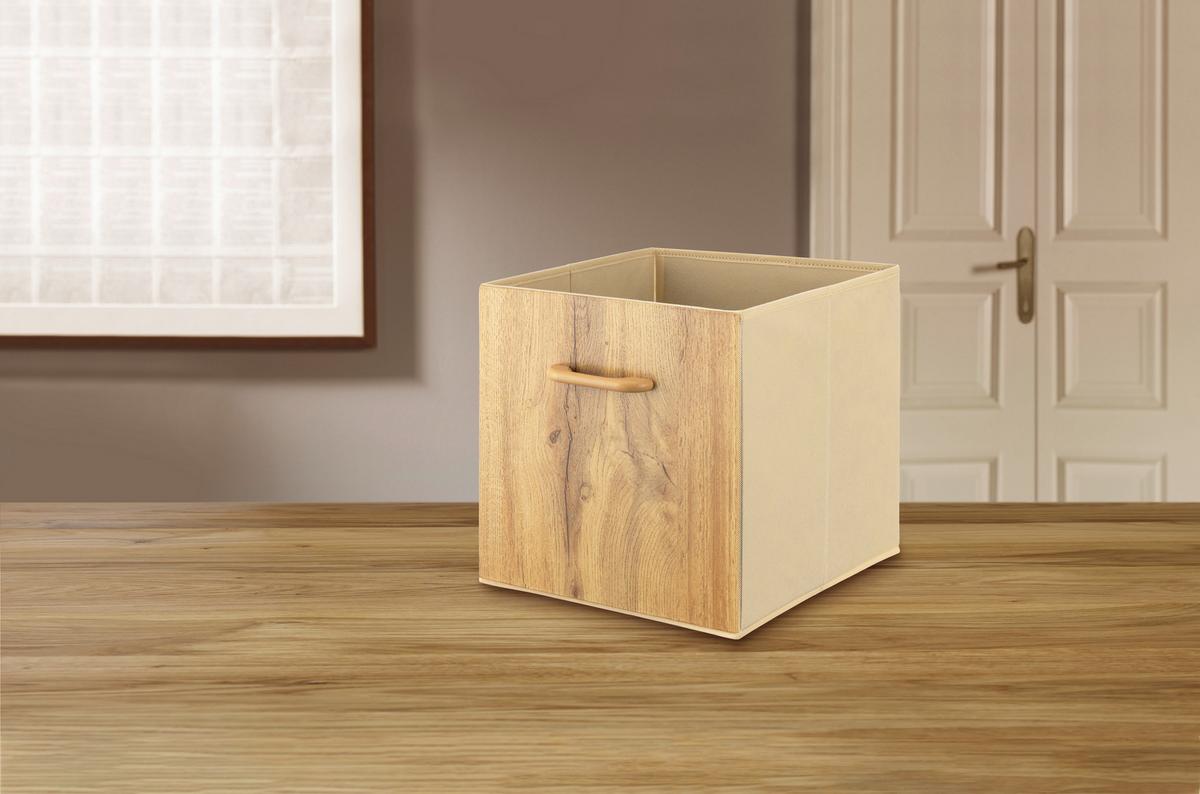 Faltbox Martin - Braun, KONVENTIONELL, Karton/Holz (33/33/32cm) - James Wood