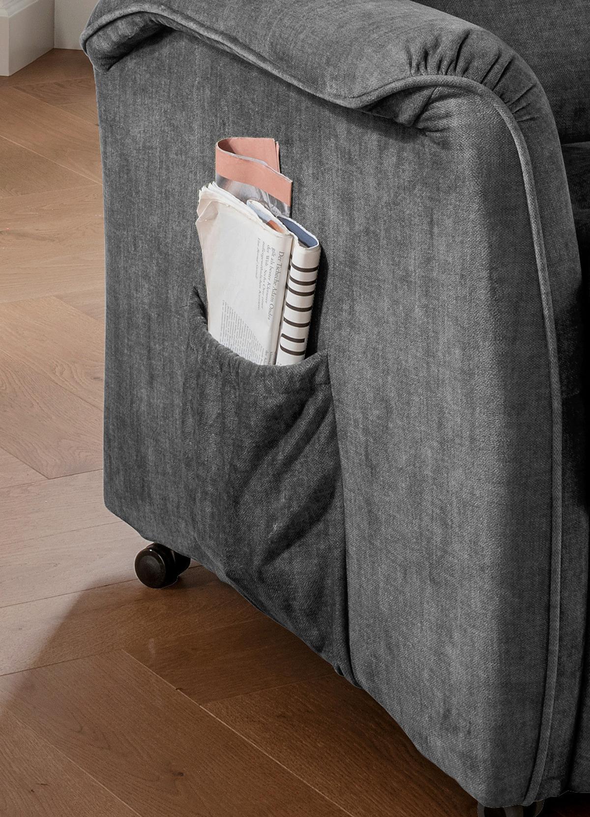 Fernsehsessel Harry Dunkelgrau B: 77 cm - Dunkelgrau/Schwarz, Design, Textil (77/107/88cm) - Livetastic