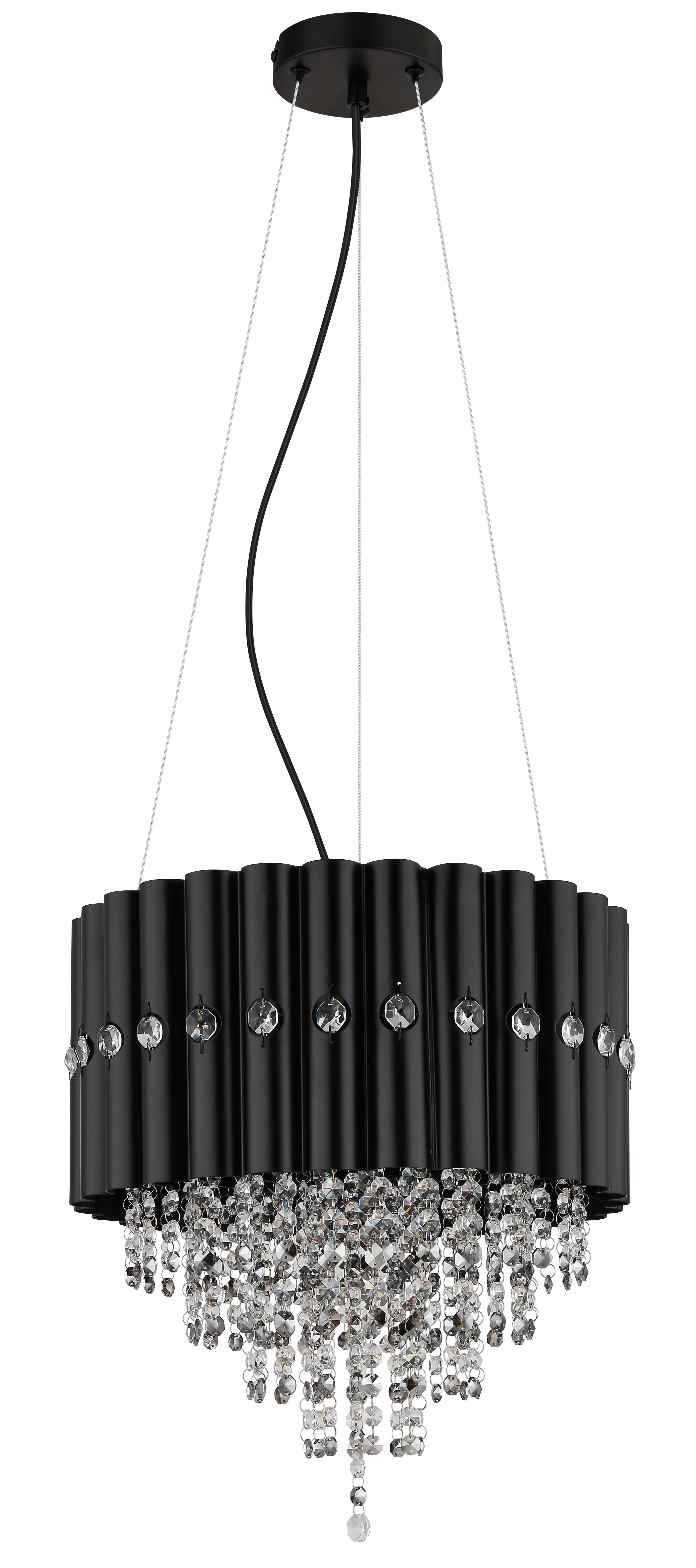 Hängeleuchte 63149-3 Eleos - Klar/Grau, Design, Glas/Kunststoff (40/150cm) - Globo
