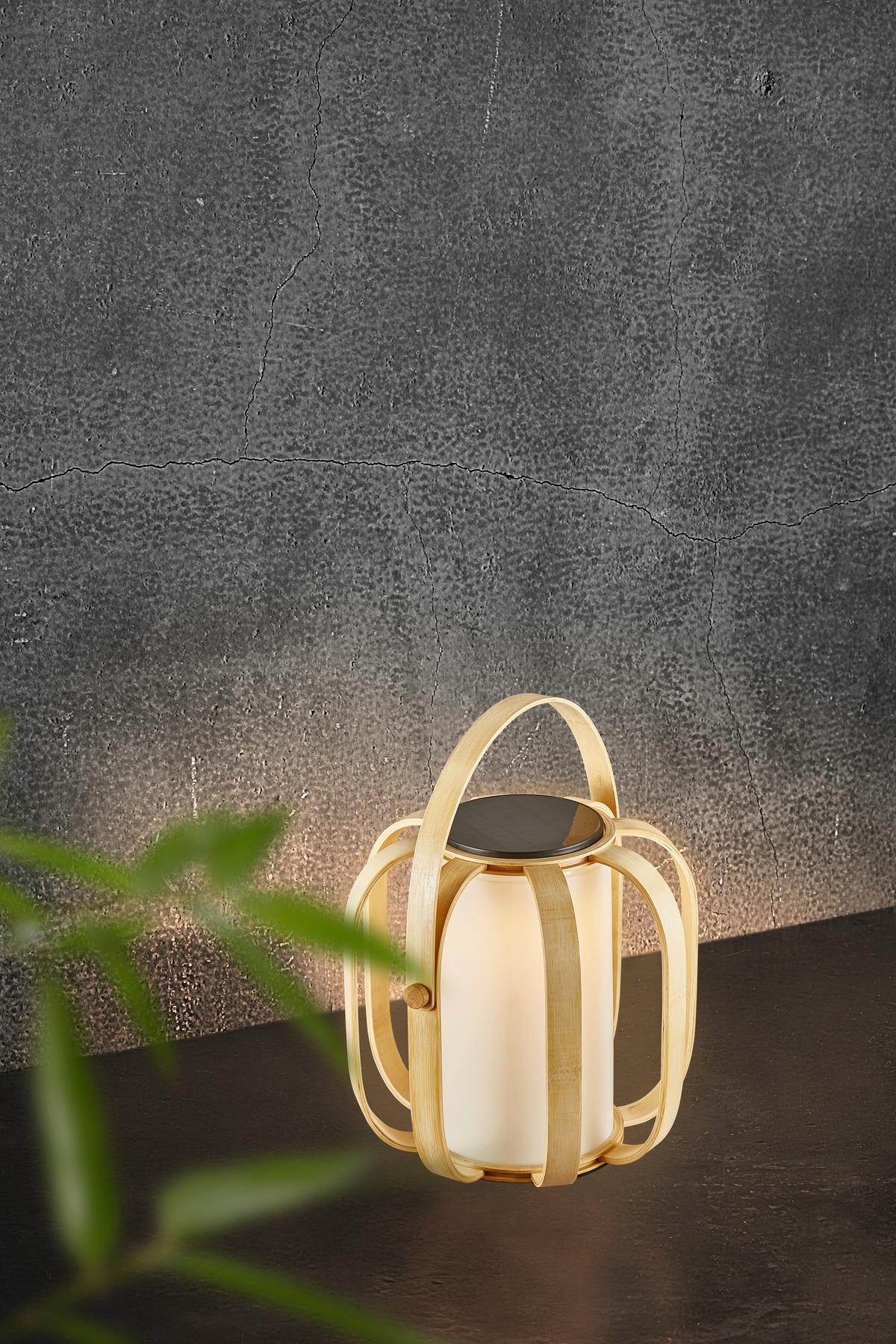Solarleuchte Bob Solar Naturfarben D: 30 cm - Naturfarben, Basics, Holz/Kunststoff (30/40cm) - Nordlux