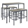 Bár Szett Oslo - barna/sötétszürke, Modern, műanyag/fém (130/110.5/60cm)