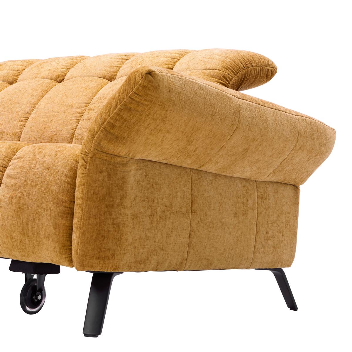 Rohová sedačka NEW YORK, levá, bronzová tkanina NILE - černá/bronzová, Moderní, kov/kompozitní dřevo (288/87-104/261cm) - Premium Living