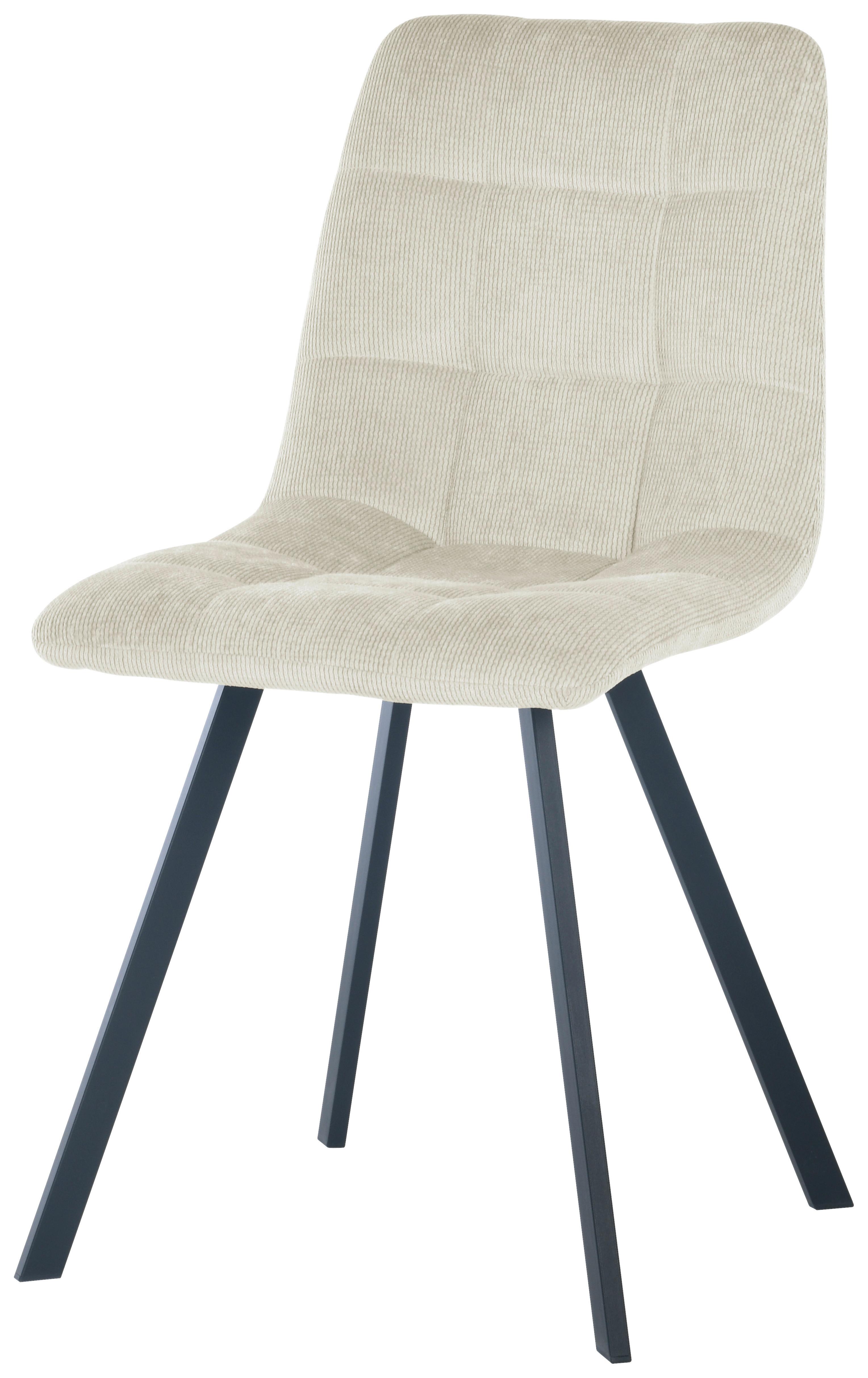 Stuhl Leon - Beige/Schwarz, LIFESTYLE, Holz/Textil (45/88/55cm) - Livetastic
