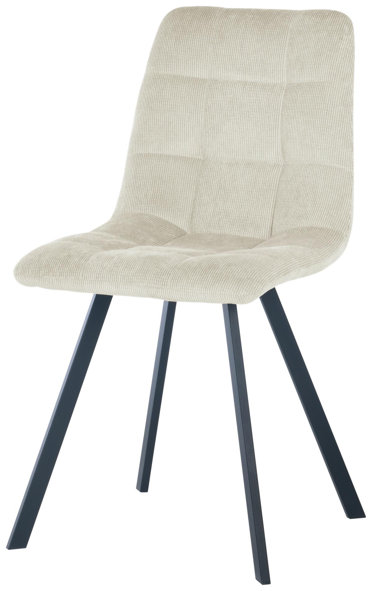 Stuhl Leon - Beige/Schwarz, LIFESTYLE, Holz/Textil (45/88/55cm) - Livetastic