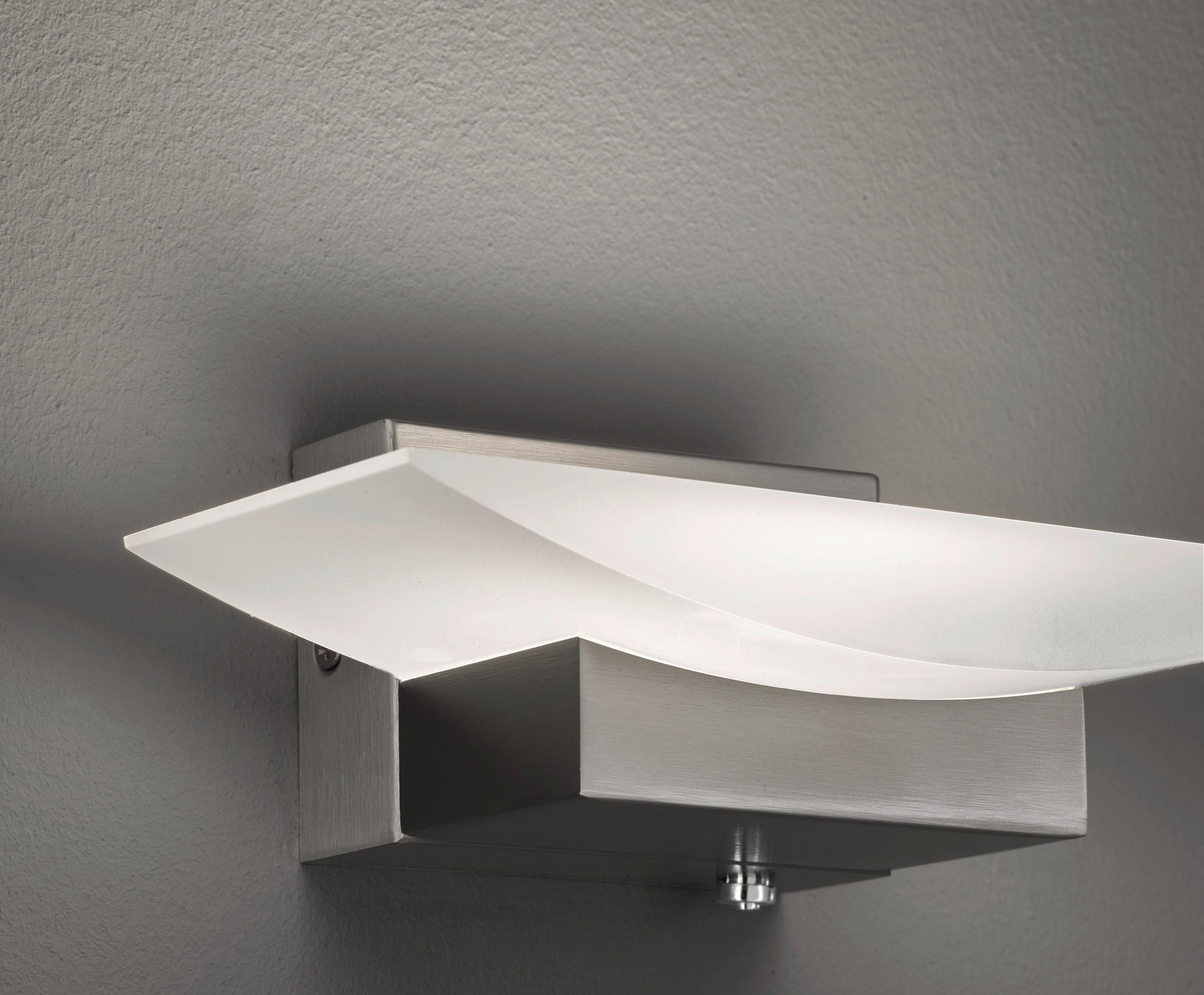 LED-Wandleuchte Bowl 1-Flammig Farbwechsler dimmbar - Nickelfarben, Design, Glas/Metall (30/6/6cm) - Fischer & Honsel