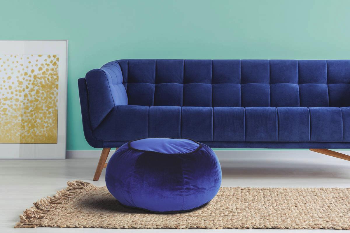 Pouf Taj Mahal Blau - Blau, Basics, Textil (65/35cm)