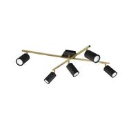 Strahler Marley 5-Flammig verstellbar L: 77,4 cm - Goldfarben/Schwarz, Basics, Metall (77,4/57,4/22,4cm) - Trio Leuchten