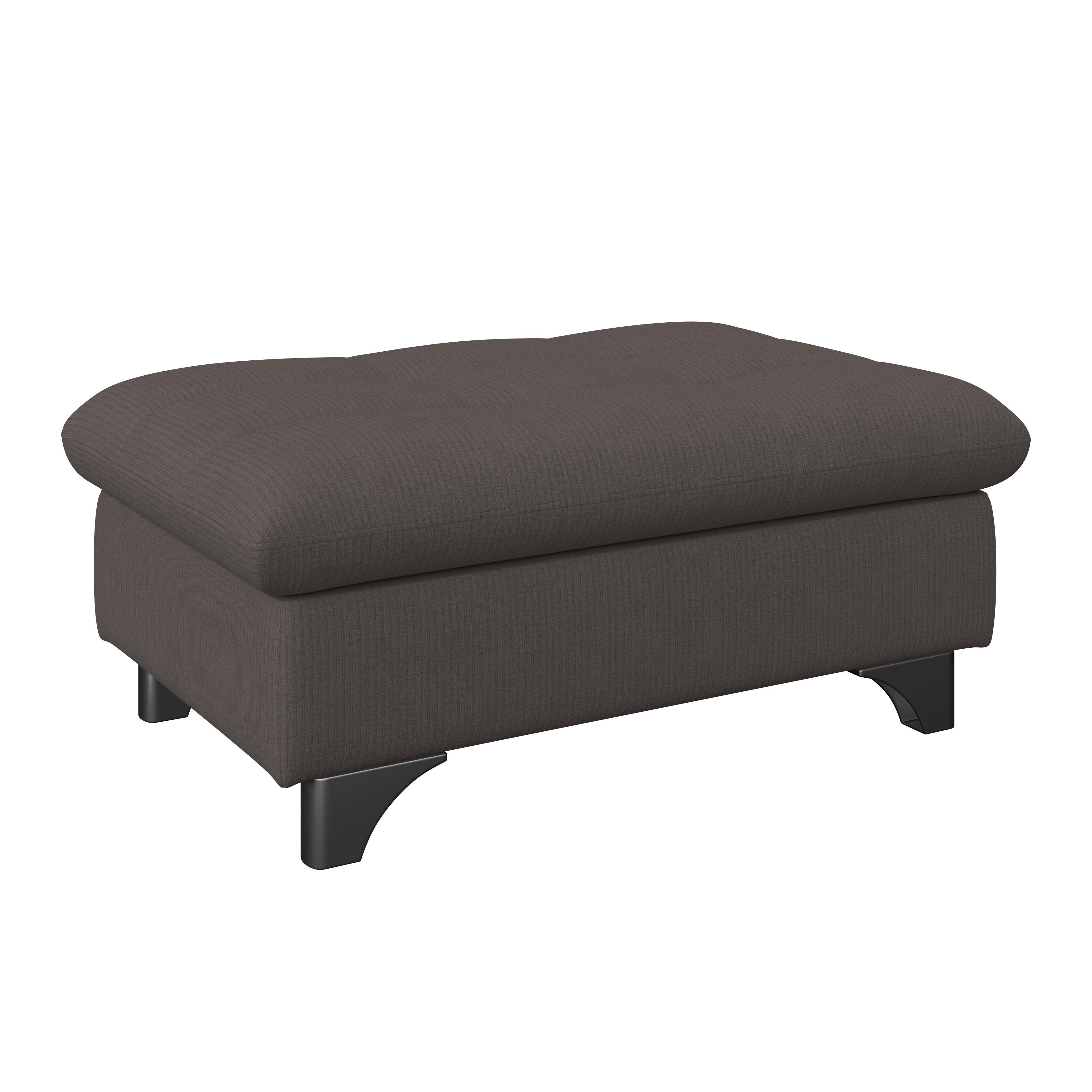 Hocker Gemini Schwarz, B: 108cm - Chromfarben/Schwarz, KONVENTIONELL, Textil (108/46/108cm)