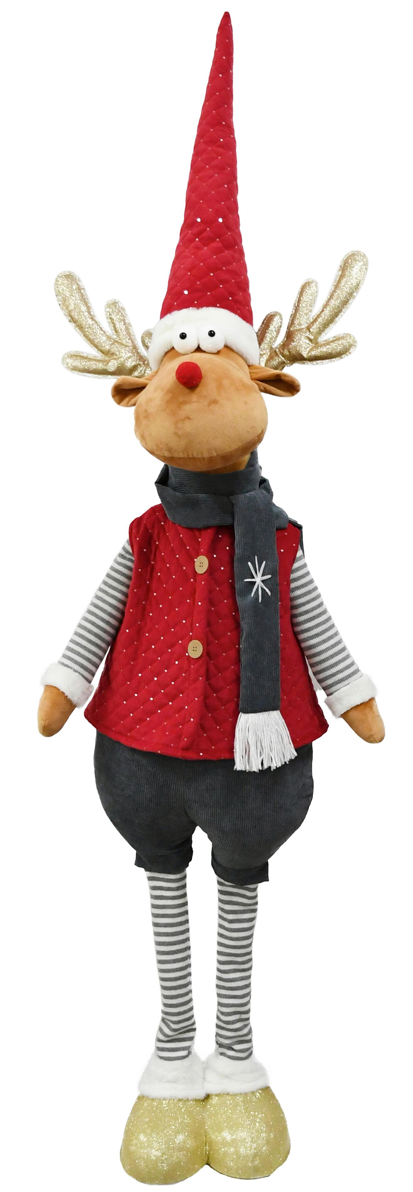 Dekorační sob teleskopické nohy: 140-185 cm - šedá/bílá, kov/textil (50/140-185/32cm) - Mömax