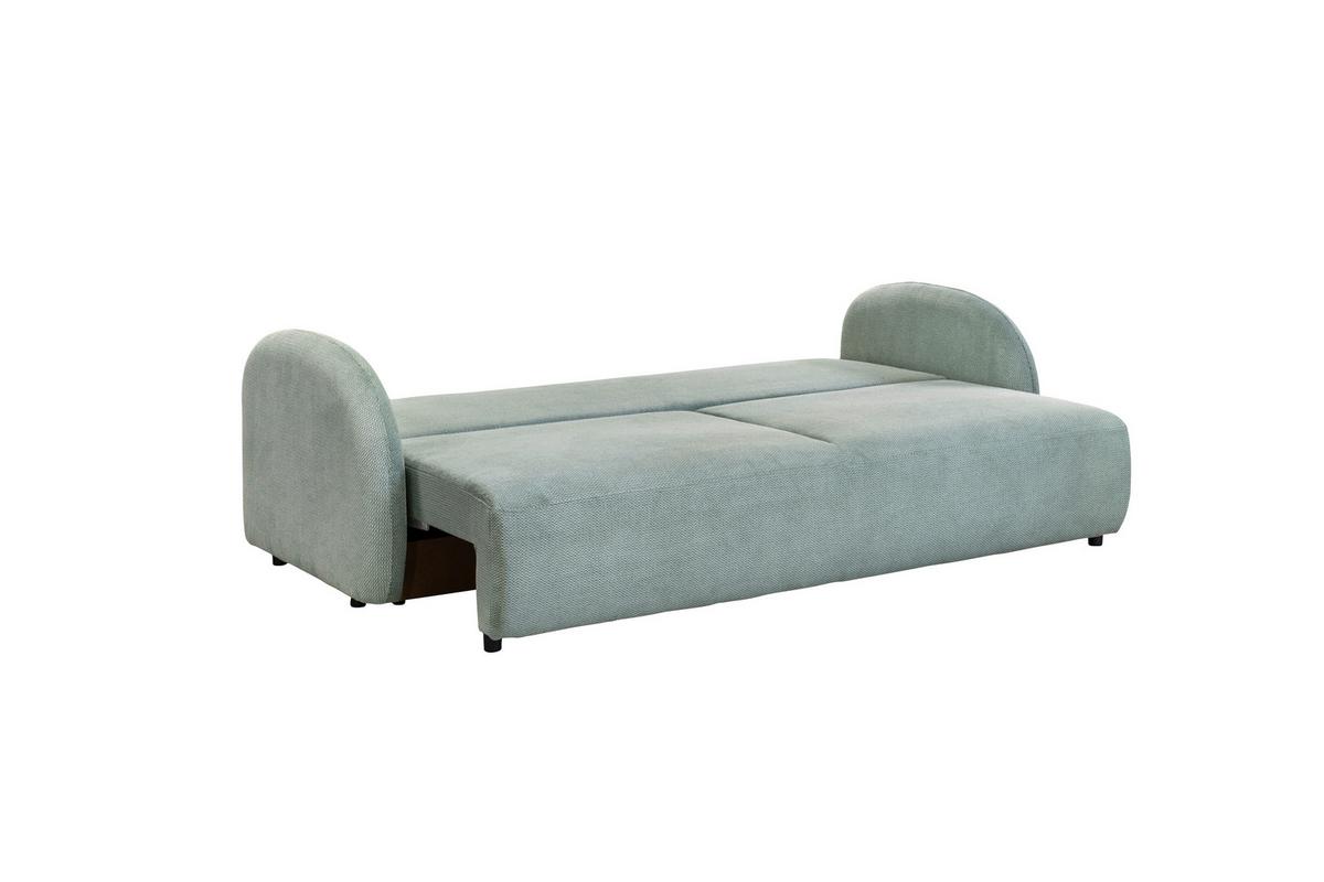 Rozkladacia pohovka ROMA, mätovozelená - čierna/mätovozelená, Design, textil (230/90/105cm)